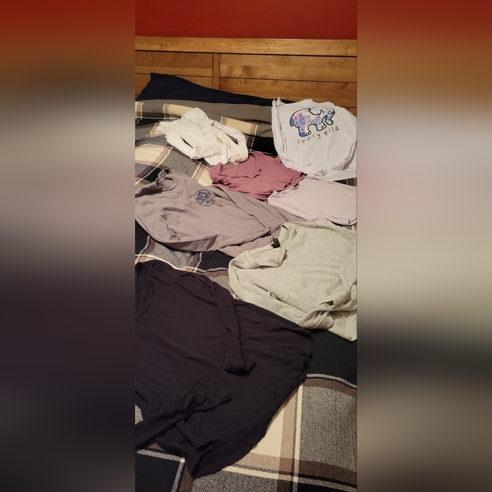 Lot of Long Sleeve Crop, Tee & Button Down